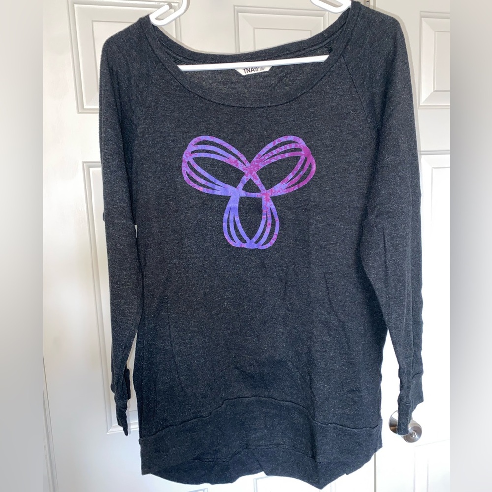 TNA | Gray Long Sleeve with Purple Logo